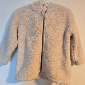 Hanna Andersson Marshmallow Bear Jacket Full Zip Fleece Size 18-24 months